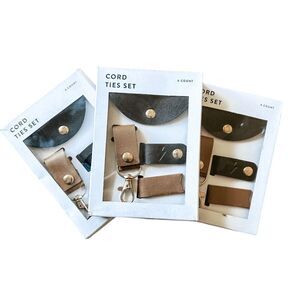 Brand New Black Gold & Brown Cable Cord Ties Set of 4